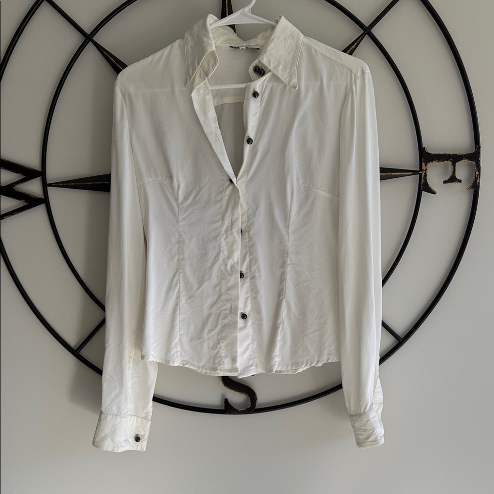 Elegant White Button-Down Women's Shirt